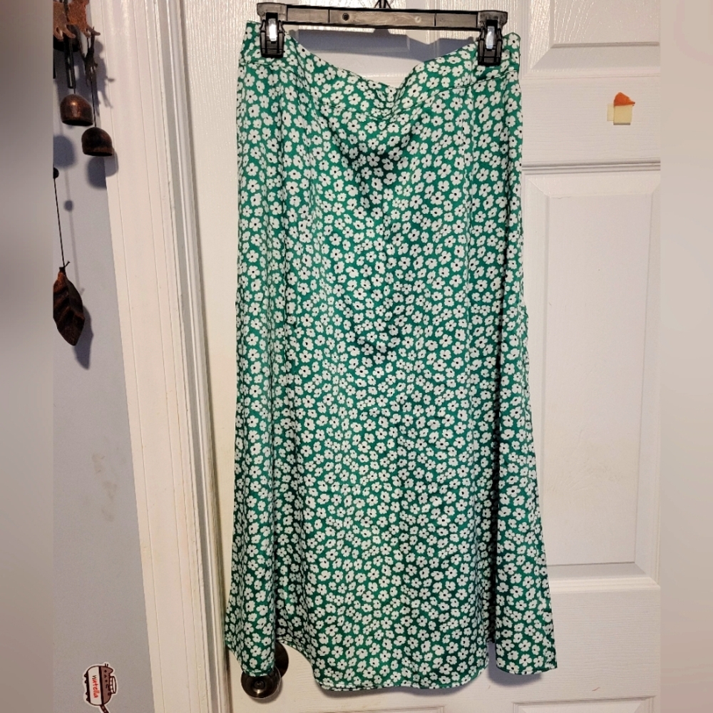 Floral Green Skirt